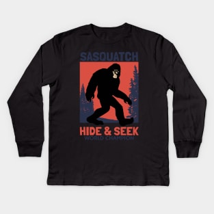 Vintage Sasquatch I Believe Kids Long Sleeve T-Shirt